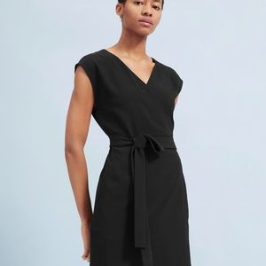 Everlane Japanese GoWeave Short-Sleeve Mini Wrap Dress